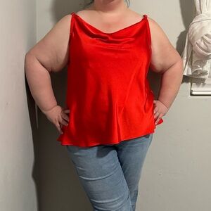 Ava & Viv Red Satin Women's Top